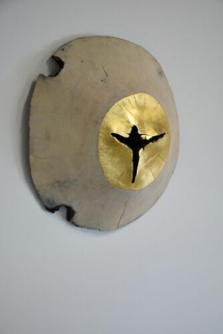 wood object with gold -  jaak hillen