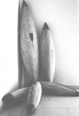 sculpture - lood en beukenhout