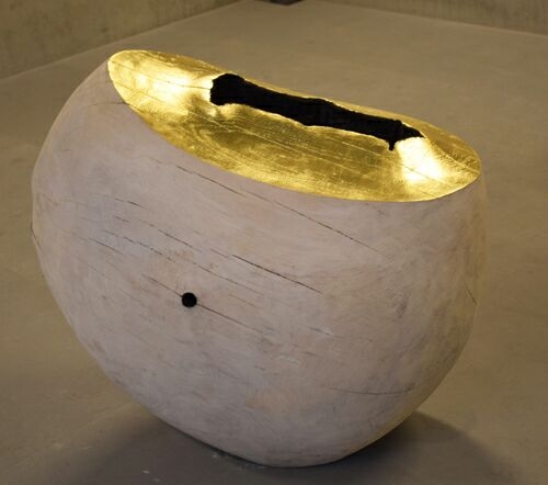 wood object with gold -  jaak hillen